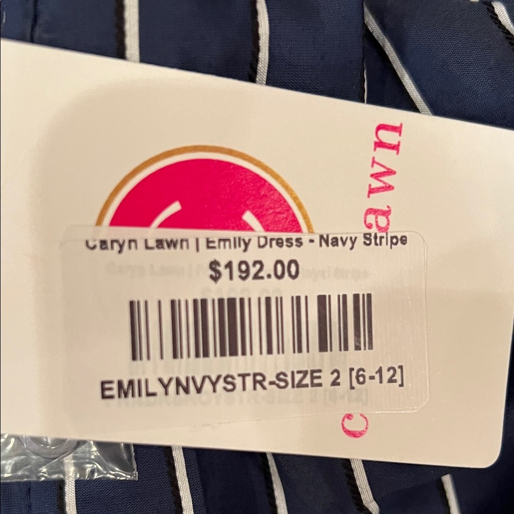 Caryn Lawn Navy Striped Midi Dress - Picture 3 of 4